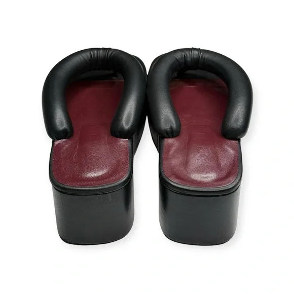 Staud 𒀭Rio Puffy Leather Thong Strap Platform Sandals 𒀭Black 𒀭39 9M - Picture 5 of 16